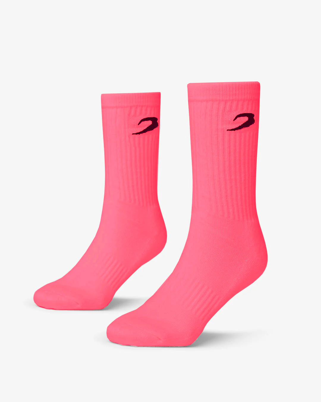 BOXRAW Crew Socks (3 Pairs) - Neon Pink - Image 2