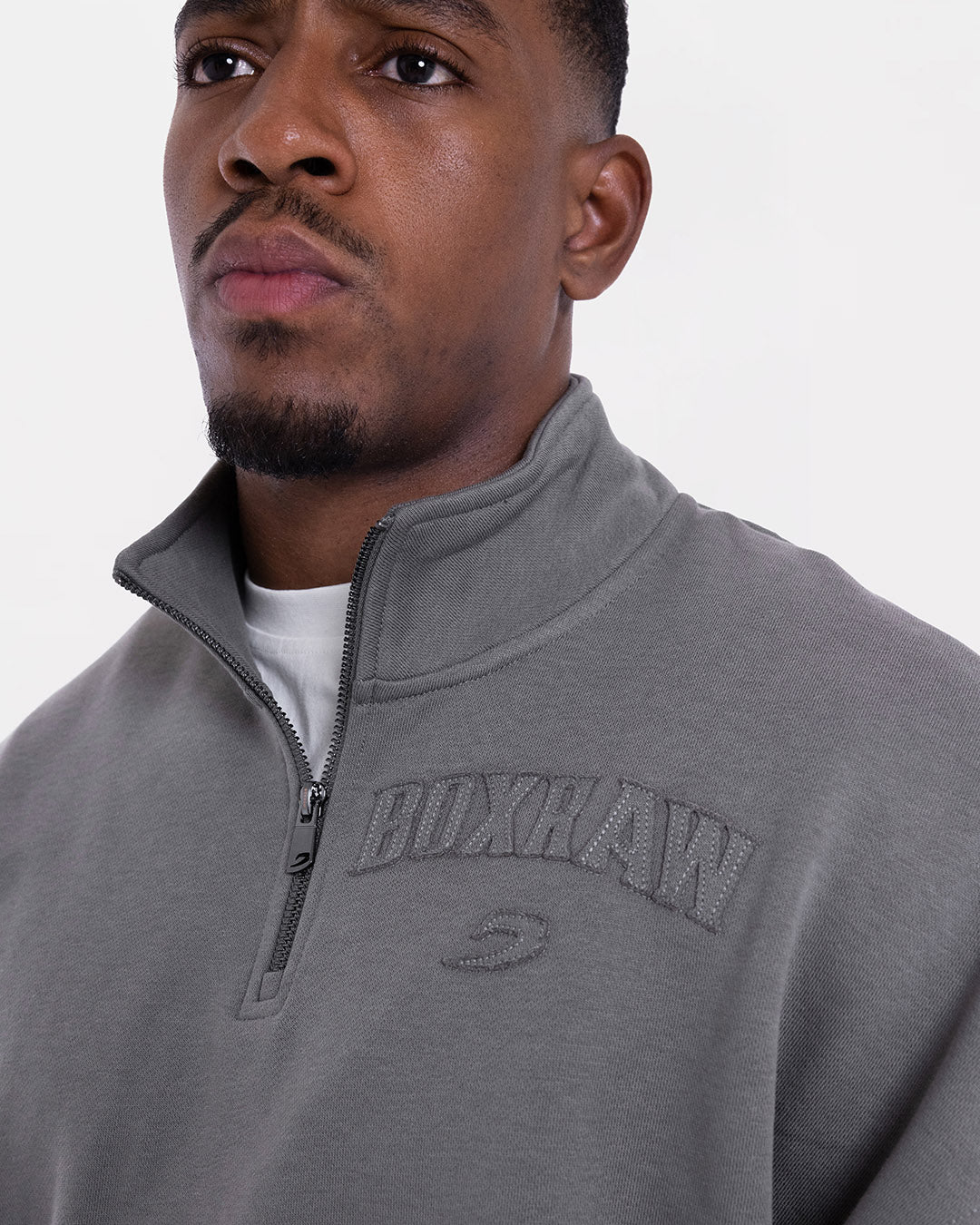 East Street 1/4 Zip - Distressed Grey - Image 6