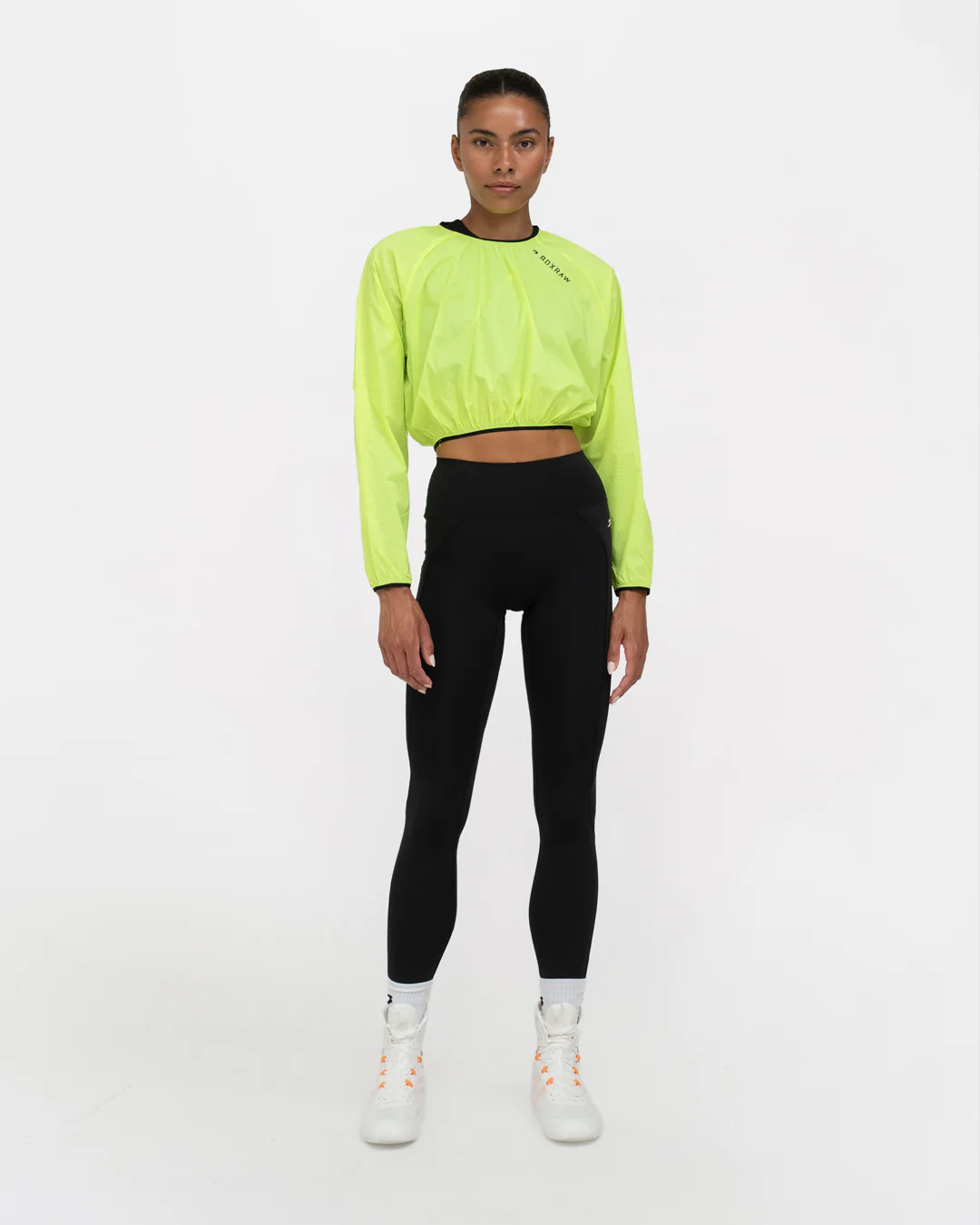 Genaro Cropped Windbreaker Crew - Neon Yellow - Image 2