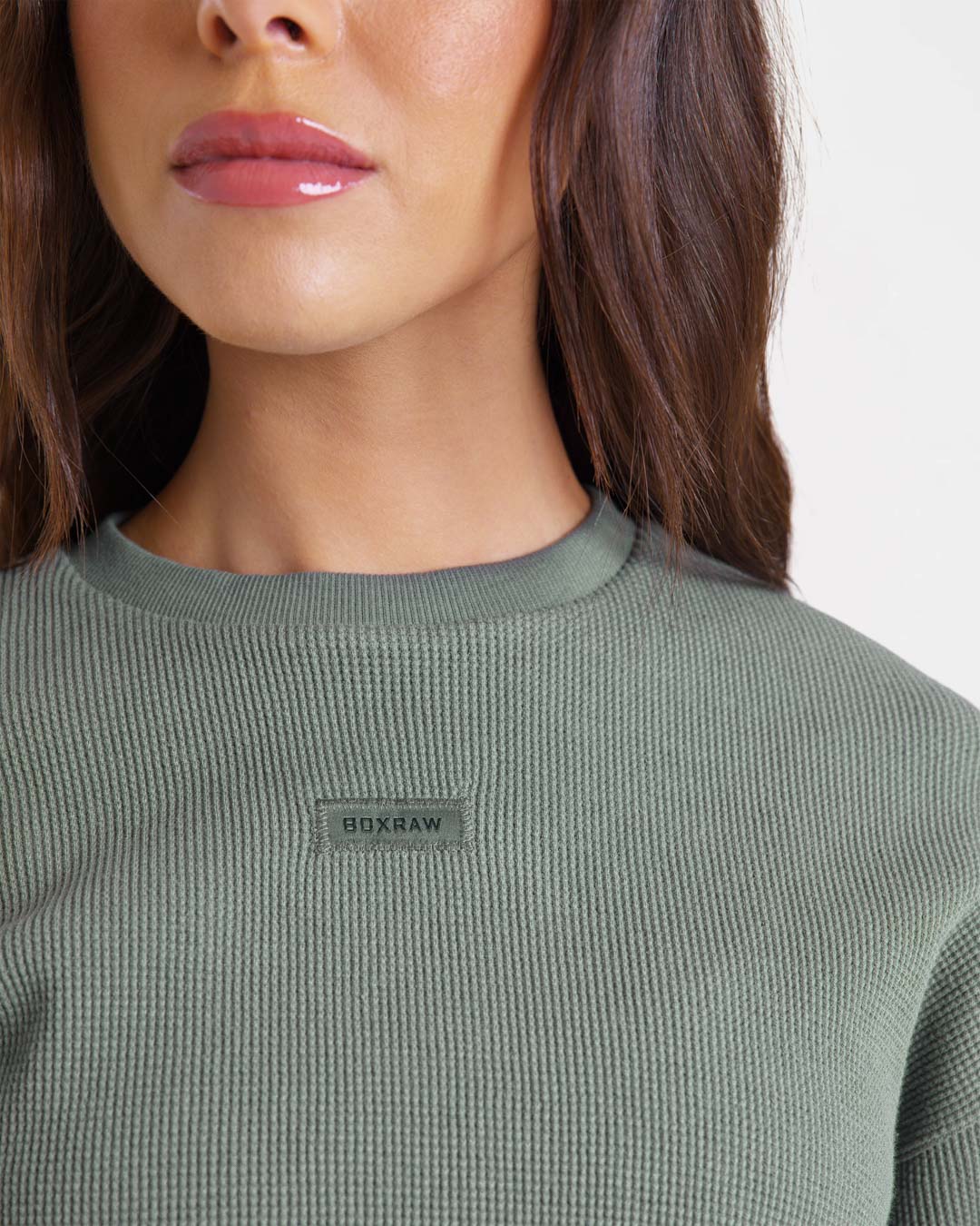 Shirley Waffle Cropped T-Shirt - Green - Image 6