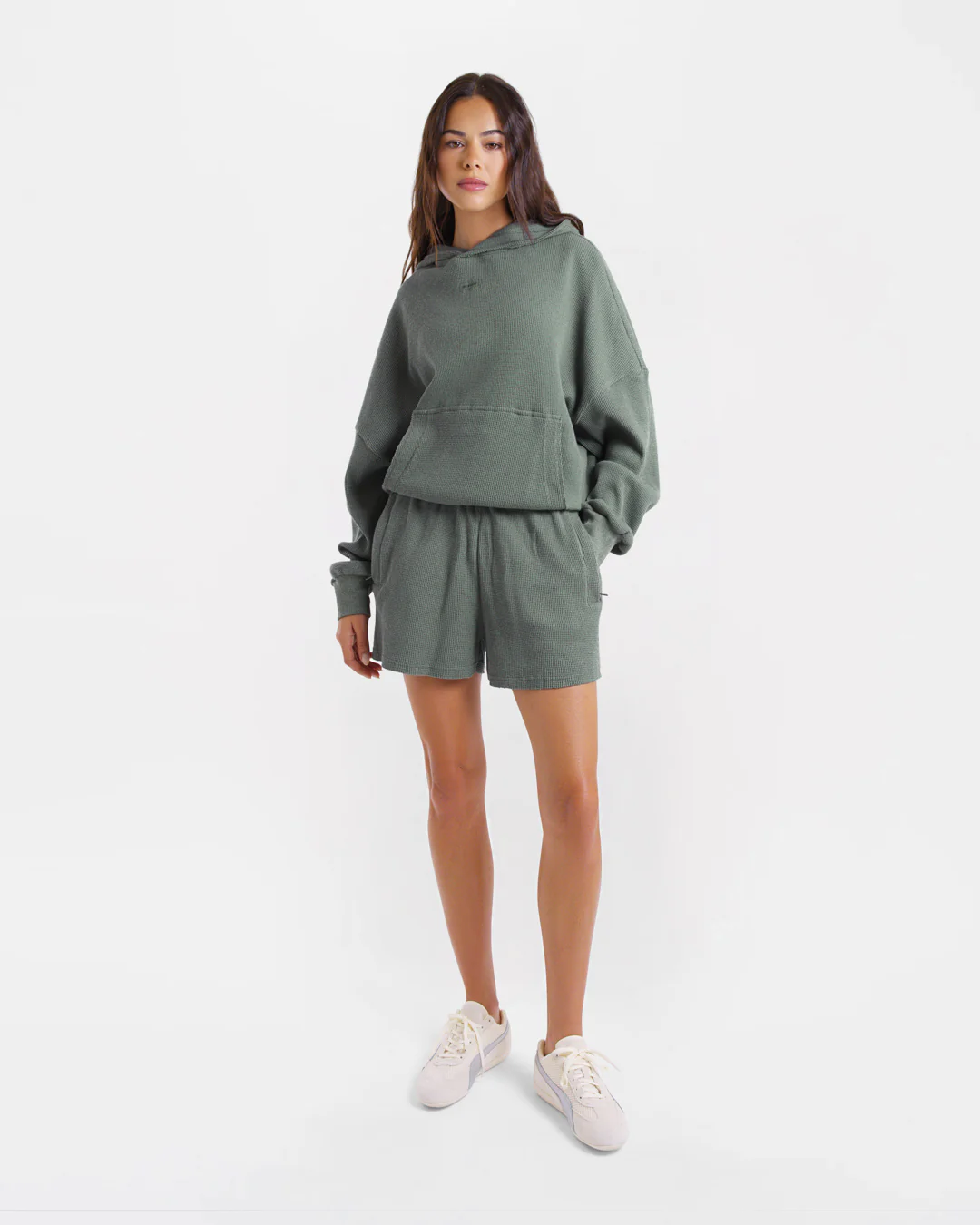 Shirley Waffle Shorts - Green - Image 2