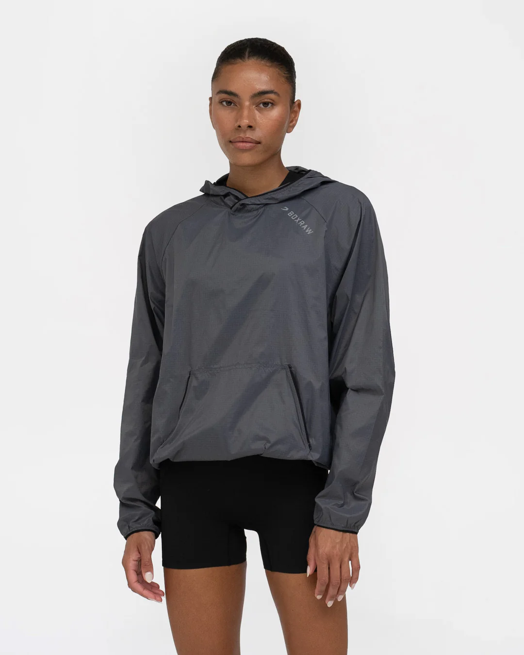 Genaro Oversized Windbreaker Hoodie - Charcoal