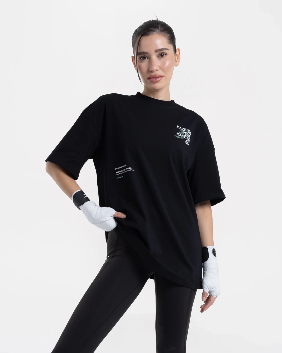 Make 'Em Miss Oversized T-Shirt - Black