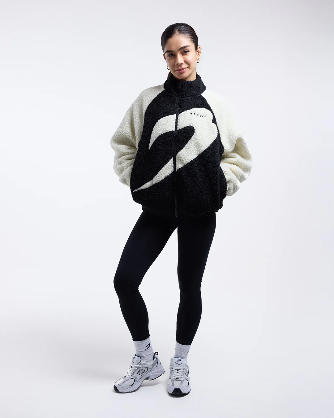 Walker Sherpa Jacket - Black/Cream - Image 2