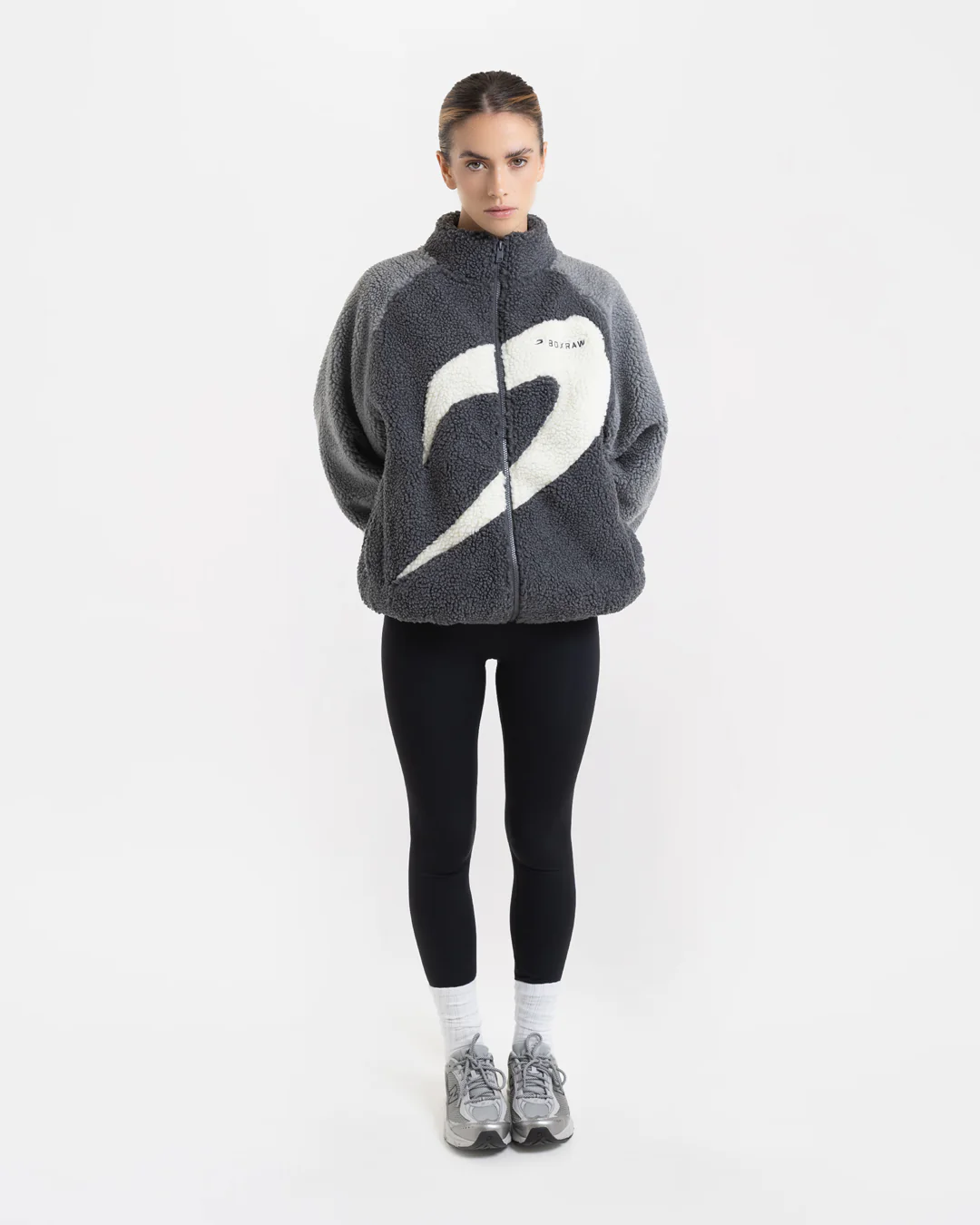 Walker Sherpa Jacket - Charcoal/Grey - Image 2